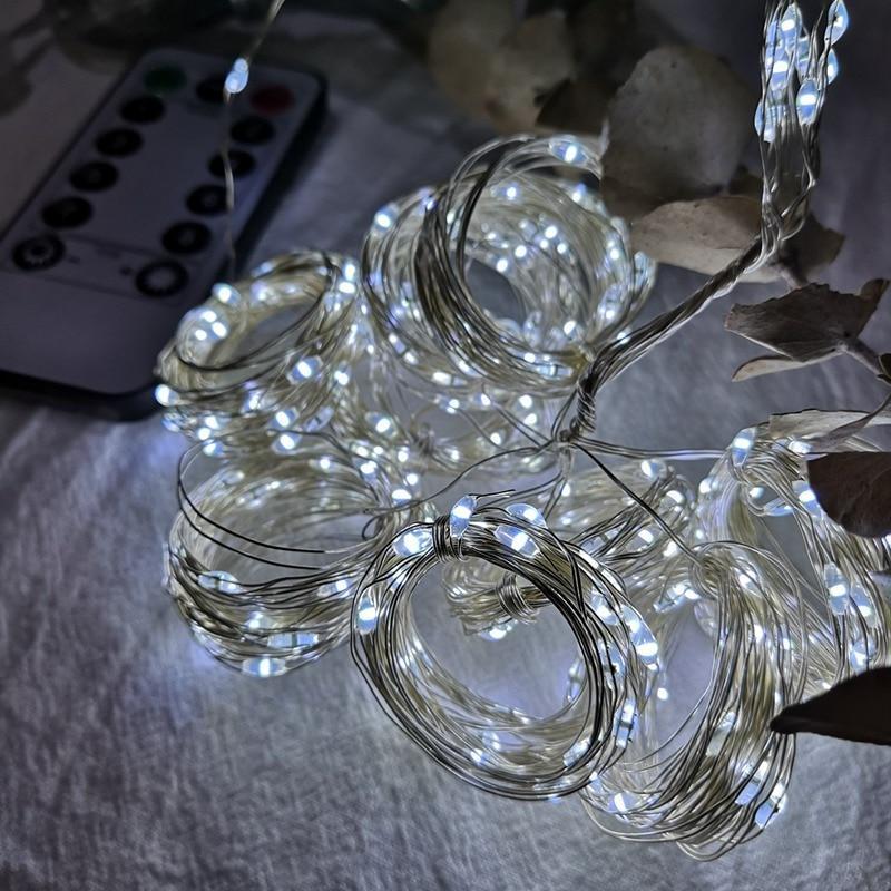 LED Garland Curtain Lights 8 Modes USB Remote Control Fairy Lights String Wedding Christmas Decor for Home Ramadan Festival Lamp